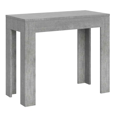 Console extensible 90x42/198 cm effet bois gris béton