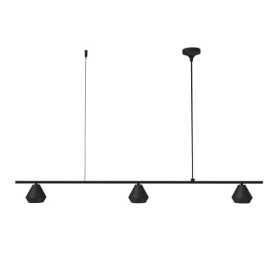 Suspension linéaire avec trois spots en noir