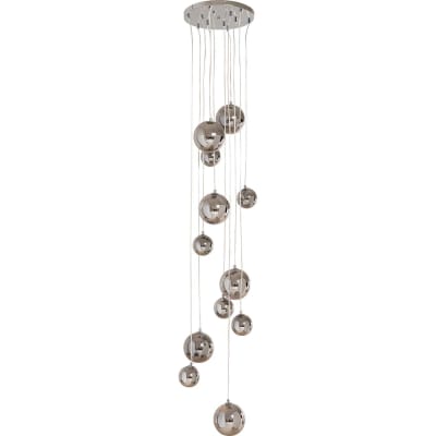 Suspension 12 globes en verre chromé