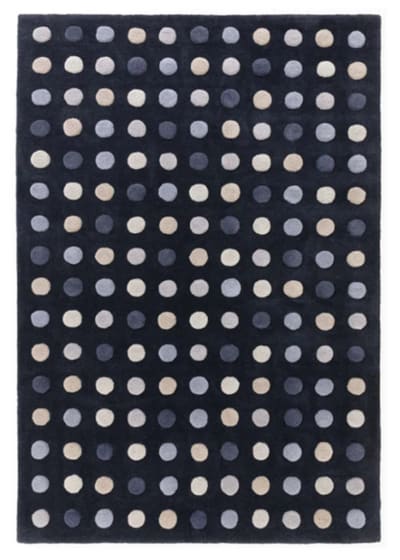 Tapis de salon moderne pure laine bleu 120x170 cm