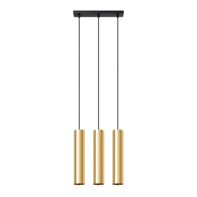 Suspension Acier Éclat Doré GU10 3 Lagos