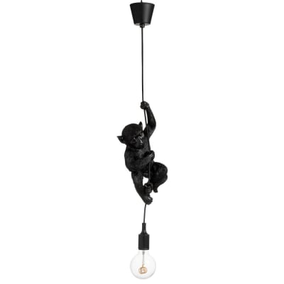 Lampe singe suspendue resine noir résine noir 16cm
