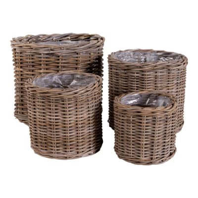Paniers ronds en kubu avec intérieur plastique