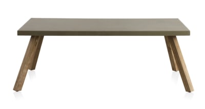 Table en acacia avec plateau en ciment gris clair 200x90 cm