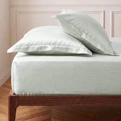 Drap housse satin de cotontencel 200 fils bon gris cendré 160x200 cm