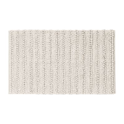 Tapis de bain et descente de lit ecru 140x200 cm