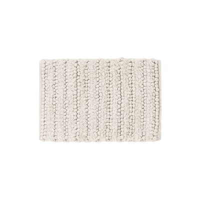 Tapis de bain et descente de lit ecru 50x80 cm