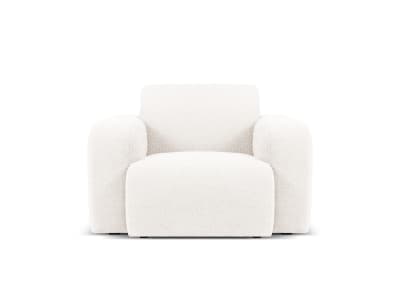 Fauteuil en tissu bouclé blanc
