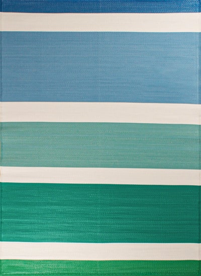 Tapis extérieur réversible motif ligne - vert - 120x160 cm
