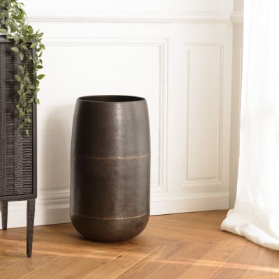 Vase largeur 29cm hauteur 52cm acier couleur bronze cuivré