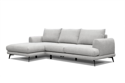 Canapé d'angle gauche 4 places  tissu beige clair