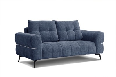 Canapé droit 3 places tissu bleu foncé