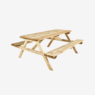 Table pique nique bois 180cm avec bancs rabattables