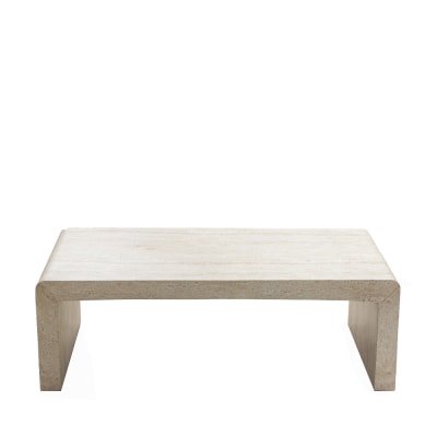 Table basse effet travertin 120x55cm - beige