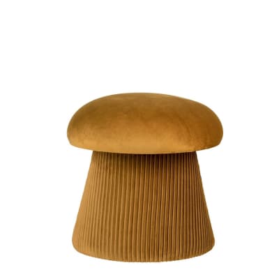 Pouf d'appoint en velours orange