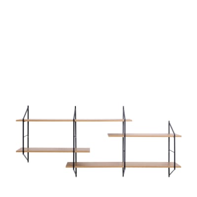 Etagère murale en bois et métal l191cm - bois clair