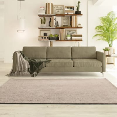 Tapis descente de lit lavable beige antidérapant 60x100 cm