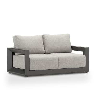 Canapé 2 places aluminium anthracite
