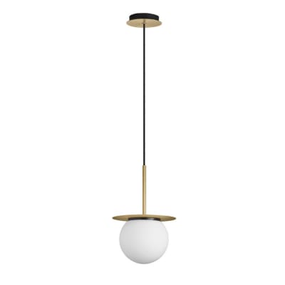 Suspension salle de bain globe et laiton mat