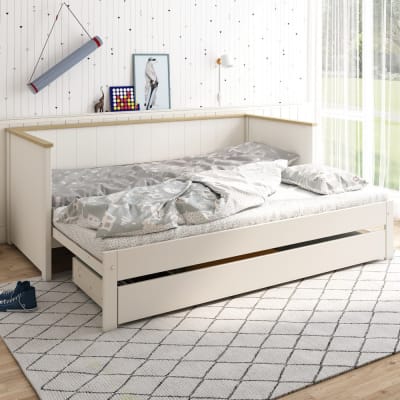 Lit extensible en pin blanc 80-160x200