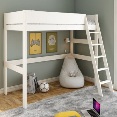 Lit mezzanine en pin blanc 90x190