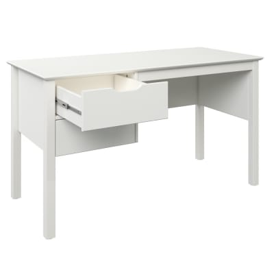 Bureau à deux tiroirs en pin blanc 75x135