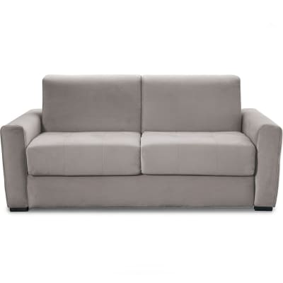 Canapé convertible express 3 places en velours taupe