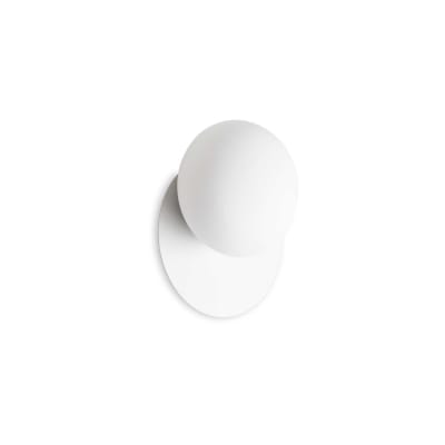 Applique en verre soufflé et métal blanc