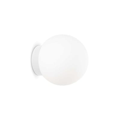 Applique murale blanche globe verre soufflé