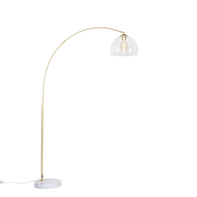 Lampadaire à arc en acier doré/laiton