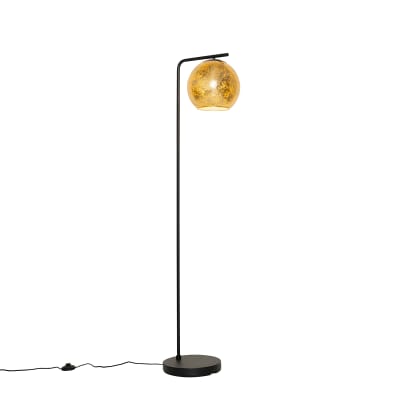 Lampadaire en verre doré/laiton