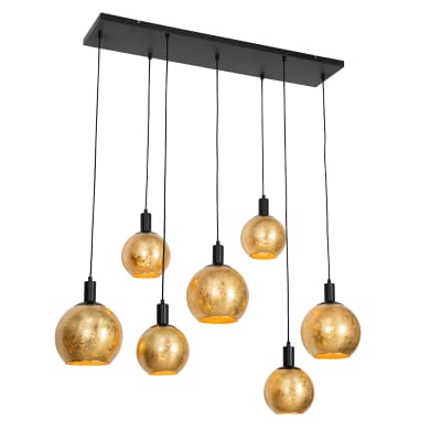 Suspension en verre doré/laiton