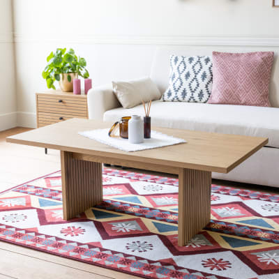Table basse rectangulaire en bois style scandinave 120cm