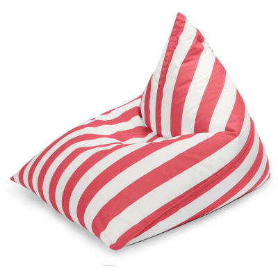 Pouf d'extérieur rayé rouge et blanc 110x115x90 cm