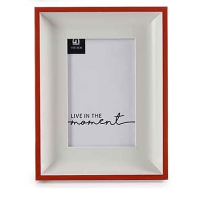Cadre photo mural ou à poser blanc et rouge 10x15cm
