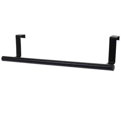 Porte-serviette de porte en métal noir 36.5x8x6cm