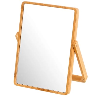 Miroir de maquillage à poser en bambou 20x2x27cm