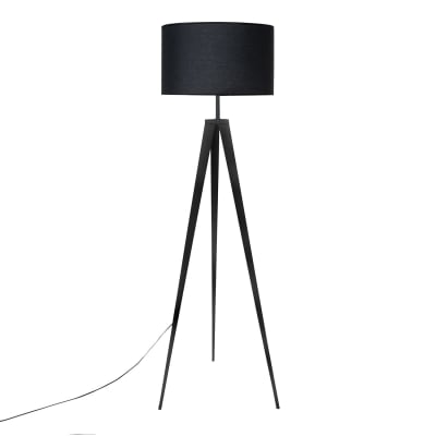 Lampadaire avec base noire à trois pieds