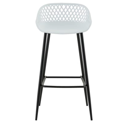 Tabourets de bar coque (x2) avec accoudoirs, blanc/noir
