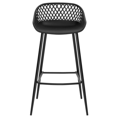 Tabourets de bar (x2) siège coque avec petits accoudoirs, noir