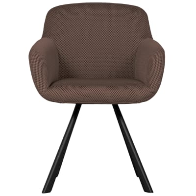 Chaise de salle à manger en tissu marron