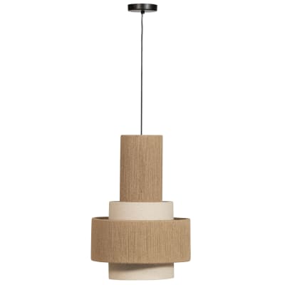 Lampe suspendue en corde beige