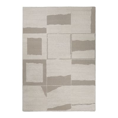 Tapis design à motifs géométriques et relief tons de beige 200x290