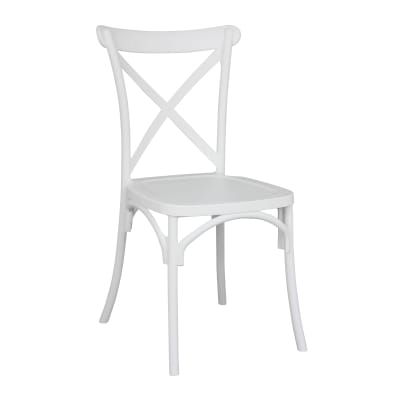 Chaise de terrasse empilable en plastique blanc