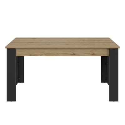 Table rectangulaire 1 allonge effet bois chêne marron
