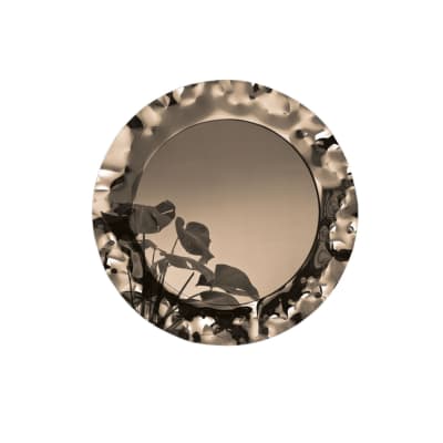 Miroir rond avec cadre en verre incurvé Ø 90 cm