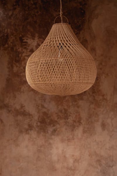 Suspension rotin marron 50x50x50cm