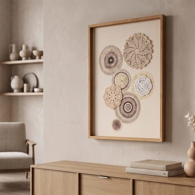 Peinture sur toile abstrait avec applications 45x3,2x60  cm