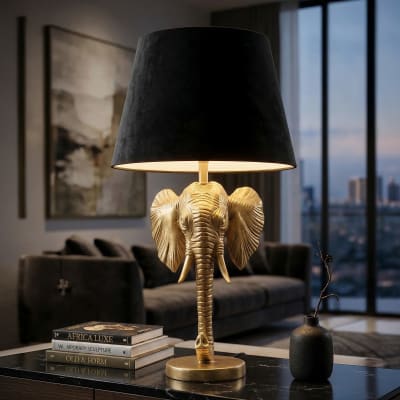 Lampe de table en résine dorée ø 32x59 cm