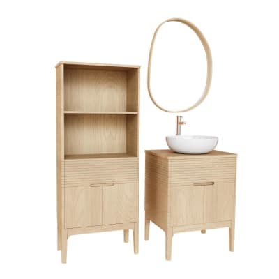 Meuble + vasque + robinet + miroir + colonne